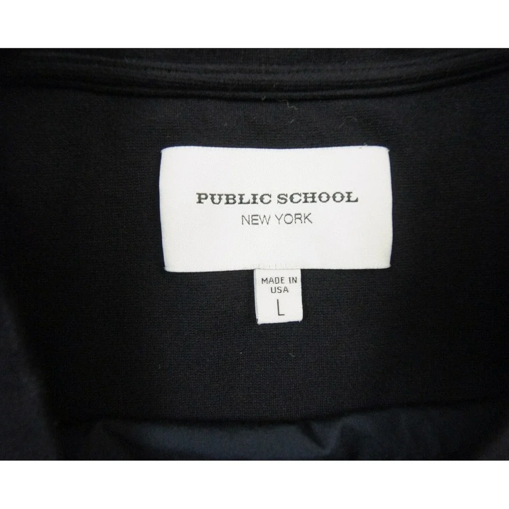 Public School New York Shirt Mens Large Blue Sleeveless Vest Drawstring Adult